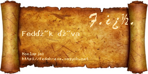 Fedák Éva névjegykártya